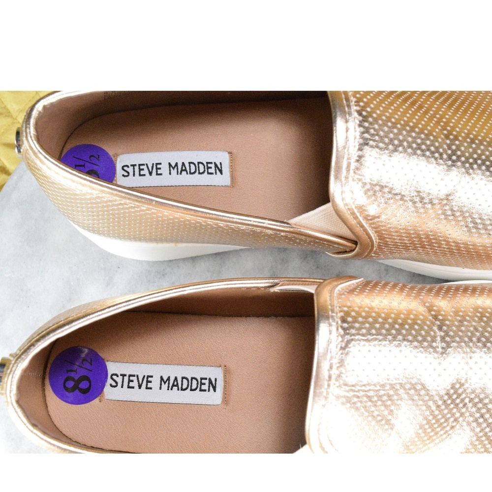 SOLD  STEVE MADDEN Gracy Rose Gold Sneakers 8.5 - Picture 5 of 8
